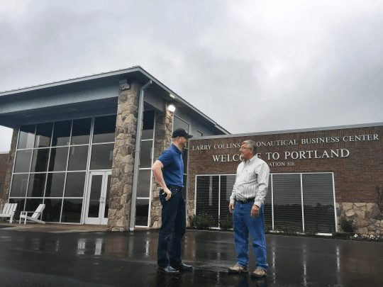 Airport Director Douglas Hunter and Garver Vice President Ryan Sisemore