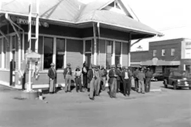 Historical Portland Train Depot - Black and White