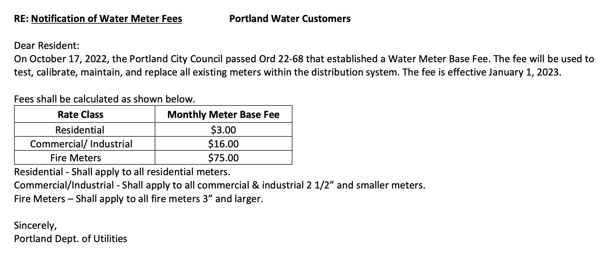 Meter Rates